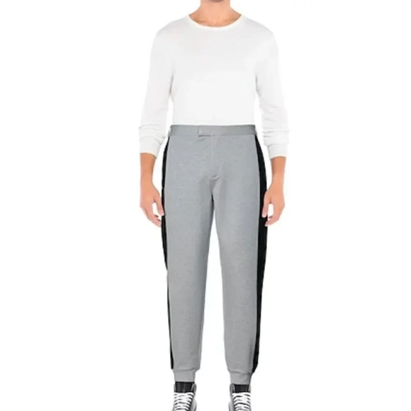Roberto Cavalli Sport Jogger Pants Pant Striped Gray Black New Mens Size Large - Picture 1 of 14